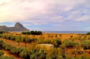 View of Mount Cofano from Castelluzzo. Webcams Trapani